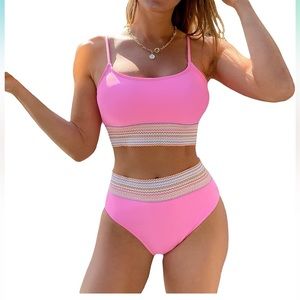Bright hot pink XL Amazon high waisted women’s bikini